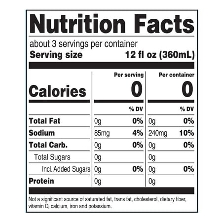 Great Value Low Sodium Club Soda Sparkling Water, 33.8 fl oz, 1 Bottle