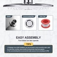 thumbnail image 3 of 8/9/10 inch Shower Head and Handheld Combo, High Pressure Dual Rainfall Shower Head 3-5 Shower Modes, Shower Head Set with 3-way Water Diverter&Suction Cup Holder&60inch Hose, White/Sliver/Black, 3 of 9
