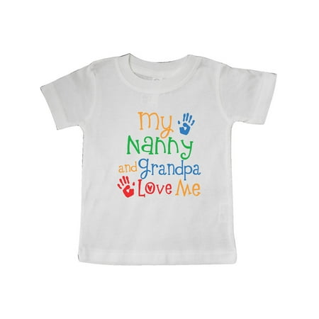 

Inktastic Nanny and Grandpa Love Me Gift Baby Boy or Baby Girl T-Shirt