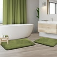thumbnail image 2 of Set of 2 Clara Clark Bath Mat Bathroom Rug - Absorbent Memory Foam Bath Rugs - Non-Slip, Thick, Cozy Microfiber Bathrug, Plush Shower, Toilet Bathmats - Sage - Large Size 20"x32" Small Size 17”x24”, 2 of 6