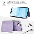 thumbnail image 2 of Dteck Magnetic Detachable Wallet Case for iPhone 16e,Luxury Leather 2 in 1 Case Compatible with Mag Safe Card Slot Pocket Stand Shockproof Cover for iPhone 16e,Purple, 2 of 5