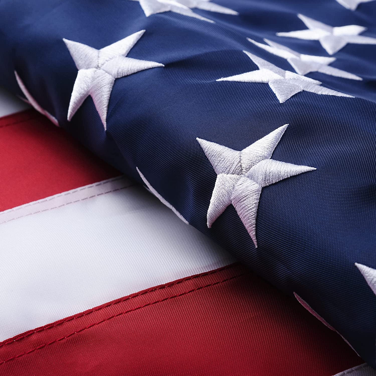 TOPFLAGS 4x6 feet 50 Stars American Flag,Embroidered 210D Embroidered Stars,Sewn Stripes,2 Brass Grommets,Indoor/Outdoor,Vibrant Colors,Quality Polyester,US USA Flag