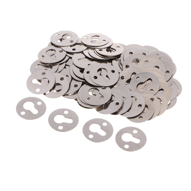 23 Mm de Diámetro. Perchas de Metal Plateado con Forma de Ojo de Cerradura, Perchas de Metal para Pintura Artística, Marco de Fotos, Sujetador SM SunniMix Lote de placas de reparación planas