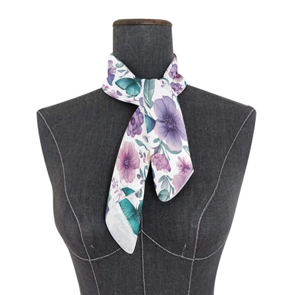 Square Scarf 24x24 Inch Soft Colors Butterflies Silky Satin Sun Protection Neck Scarf for Women Multi-Purpose Head Wrap Bandana for Hair Bag Decoration