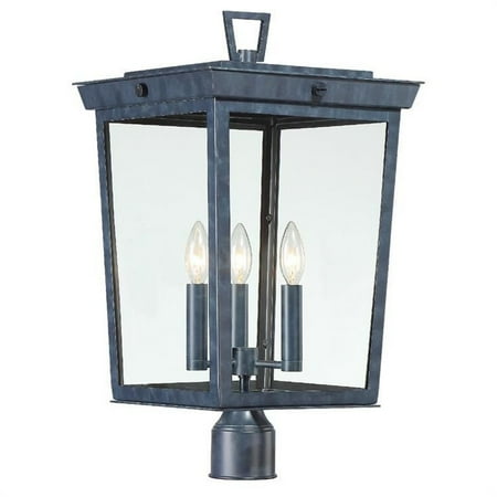 

Crystorama Lighting BEL-A8069-GE Belmont - 3 Light Outdoor Post Lantern in minimalist Style - 12 Inches Wide by 22.25 Inches High Graphite Finish