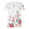 thumbnail image 5 of Prime Day Sales Today 2025!GaThRRgYP Womens Shirts Clearance,Wome Fashion Peony Printed Short Sleeve V-Neck Top Blouses White S, 5 of 6