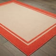 thumbnail image 2 of Oriental Weavers Cayman Indoor/Outdoor Rug - 5594Q - 7'10" x 10'10" - in Sand/ Orange - Classic Border, Multi-Level Pile, Water, Stain and Fade Resistant, Hose Clean, Patio, Outdoor Living Rug, 2 of 4