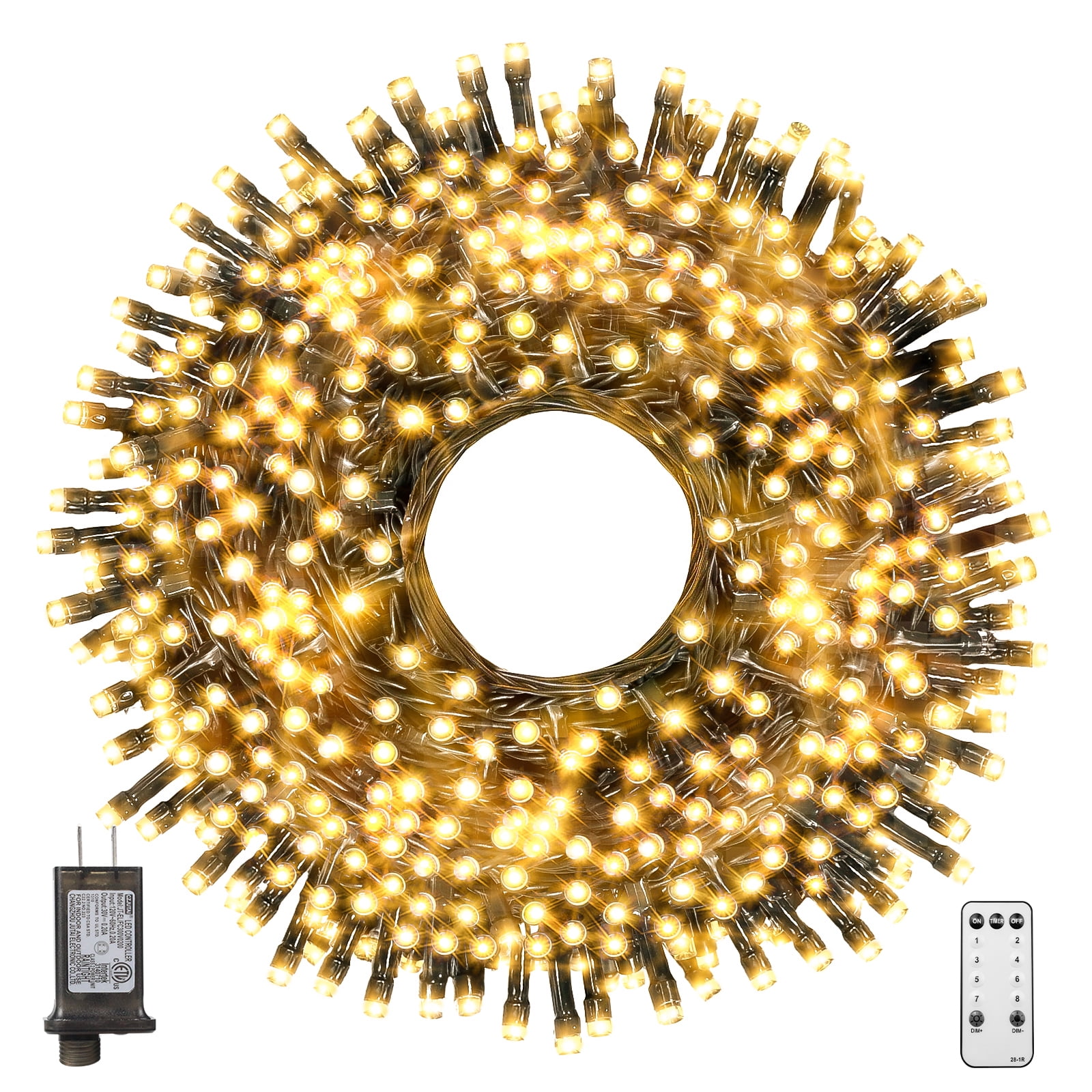 800LED Christmas Lights, GYLEFY 328FT Outdoor String Lights, 8 Modes