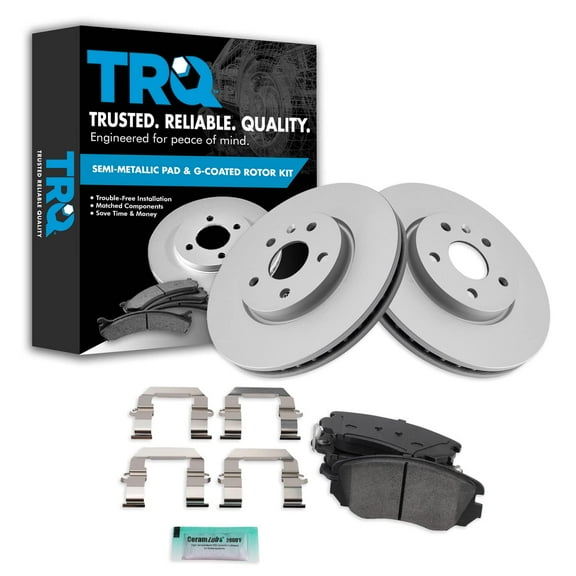 TRQ Front Semi-Metallic Brake Pads & G-Coated Rotors Kit Fits Select Buick Chevy GMC