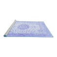 thumbnail image 2 of Ahgly Company Machine Washable Indoor Round Medallion Blue Traditional Area Rugs, 8' Round, 2 of 4