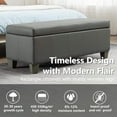thumbnail image 4 of Grey Faux Leather Ottoman with Storage, Rectangular Extra Long Storage  for Bedroom and Living Room, 4 of 8