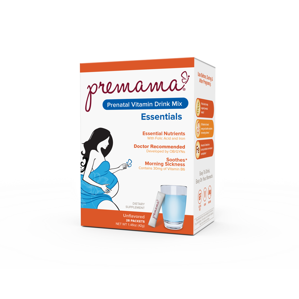 Premama Essentials Prenatal Vitamin Drink Mix, Unflavored, 28 Ct