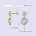 thumbnail image 2 of Diamond Double Halo Earring| 10 Ct IGI Certified Cushion Shape Lab Grown Diamond Dangle| 14K Yellow Gold | Sasha Double Halo Lab Diamond Earring| FG-VS1-VS2 Quality | Friendly Diamonds, 2 of 5