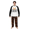 thumbnail image 4 of LuLiaMenton Couples Halloween Pajamas Set, Trick or Treat Pumpkin Face Print PJs, Long Sleeve Matching Sleepwear for Women Men, Mens 5XL, 4 of 5