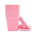thumbnail image 1 of 10 PCS Colorful Multi Square Nursery Flower Pots,Plastic Plant Pot with Nursery pink, 1 of 8