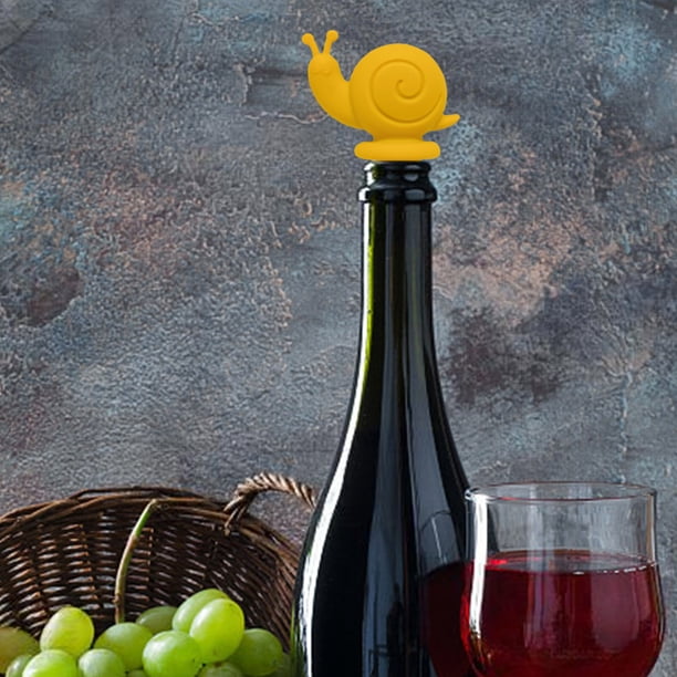 Cute Wine Bottle Stopper Reusable Leak Proof Decorative Snail Stopper, Little Snail Wine Stopper, Foldable Reusable Stopper, Portable Cute Decor, Metal Snail Design, for Office Home Bar