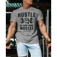 thumbnail image 2 of Gymish Hustle to Gain More Muscle T-Shirt – Motivational Weightlifting Shirt for Men, Funny Lifting Gym Tee, Men’s Workout Apparel, 2 of 5