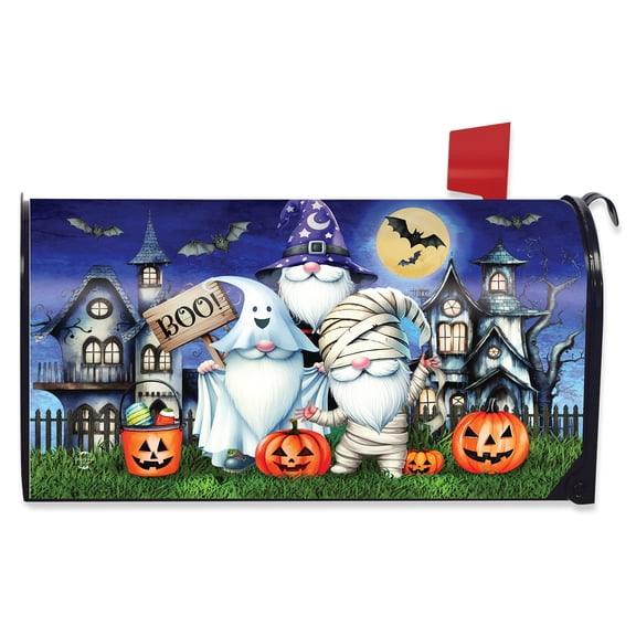 Briarwood Lane Halloween Mailbox Cover - Standard Size - Costumed Gnomes For Halloween Mailbox Cover