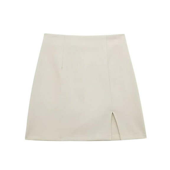 QENGING Summer Skirts for Women New Flare Style Long Sleeve Solid Color Double Breasted Suit Short Skirt Casual