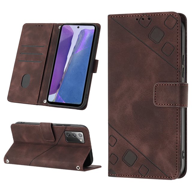 Compatible with Samsung Galaxy Note 20 Classic Embossed PU Leather Case with Card Holder Shockproof Cover