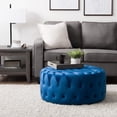thumbnail image 4 of CorLiving Lynwood Velvet Large Round Tufted Ottoman, 4 of 6
