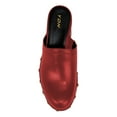 thumbnail image 4 of YDN Women Platform Round Toe Slip On Mules Clogs Metal Studded Mid Block Chunky Heels Comfortable Shopping Dressy Slides Pumps Size 7 Red, 4 of 4