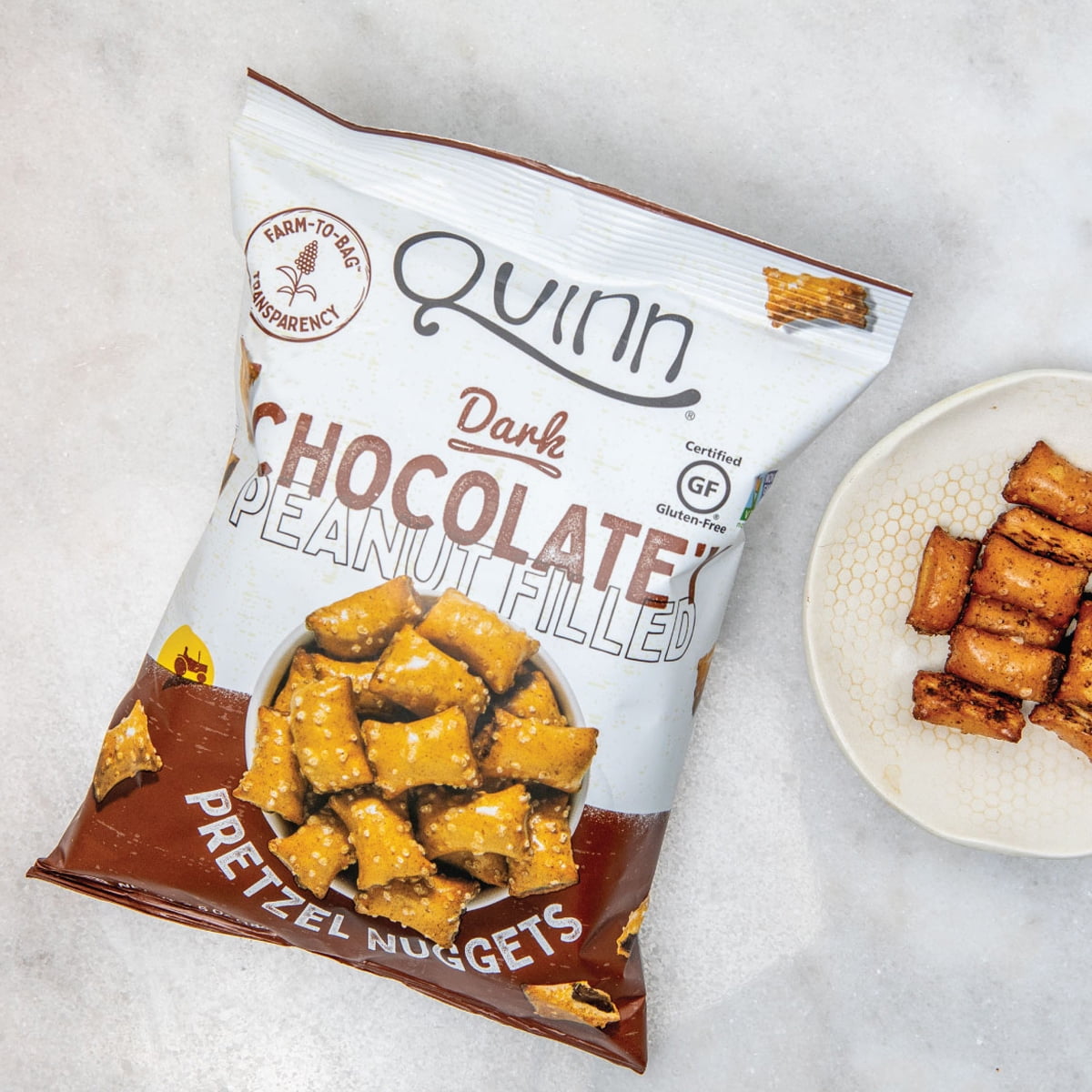Quinn Snacks Gluten Free Peanut Butter & Chocolate Filled Pretzel