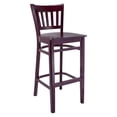 thumbnail image 1 of Vertical Bar Stool in Dark Mahogany with Wood Seat, 1 of 1