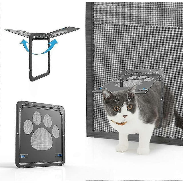 Pet Flap Fly Screen with Magnet Dog Flap Cat Flap for Fly Screen Door Lockable pet door for cats/dogs