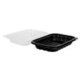 thumbnail image 5 of Thermo Tek 24 oz Black Plastic Clamshell Container - Microwavable - 9" x 6" x 3" - 50 count box, 5 of 11