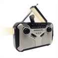thumbnail image 1 of Emergency Radio Solar Hand Crank Radio AM/FM Radio LED Flashlight SOS Alarm Power Bank Speaker Gray, 1 of 8