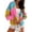 Color, variant on Women'S Contrasting Retro Cardigan Sweater, Loose V-Neck Lantern Sleeves, Thick Knit, Everyday Coat Orange & Red M