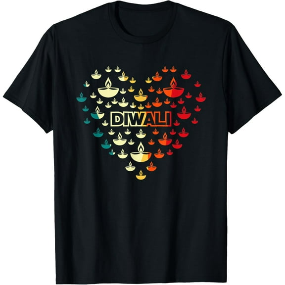 Diwali Light Festival Deepavali Diwali T-ShirtMen and women, Black T-shirt, size: Extra large