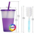 thumbnail image 3 of Casewin Tumblers with Lids 16oz Colored Acrylic Reusable Cups with Lids and Straws | Plastic Tumblers With Straw and Lids Christmas Gift for Men, Women- 6 Pack, 3 of 7