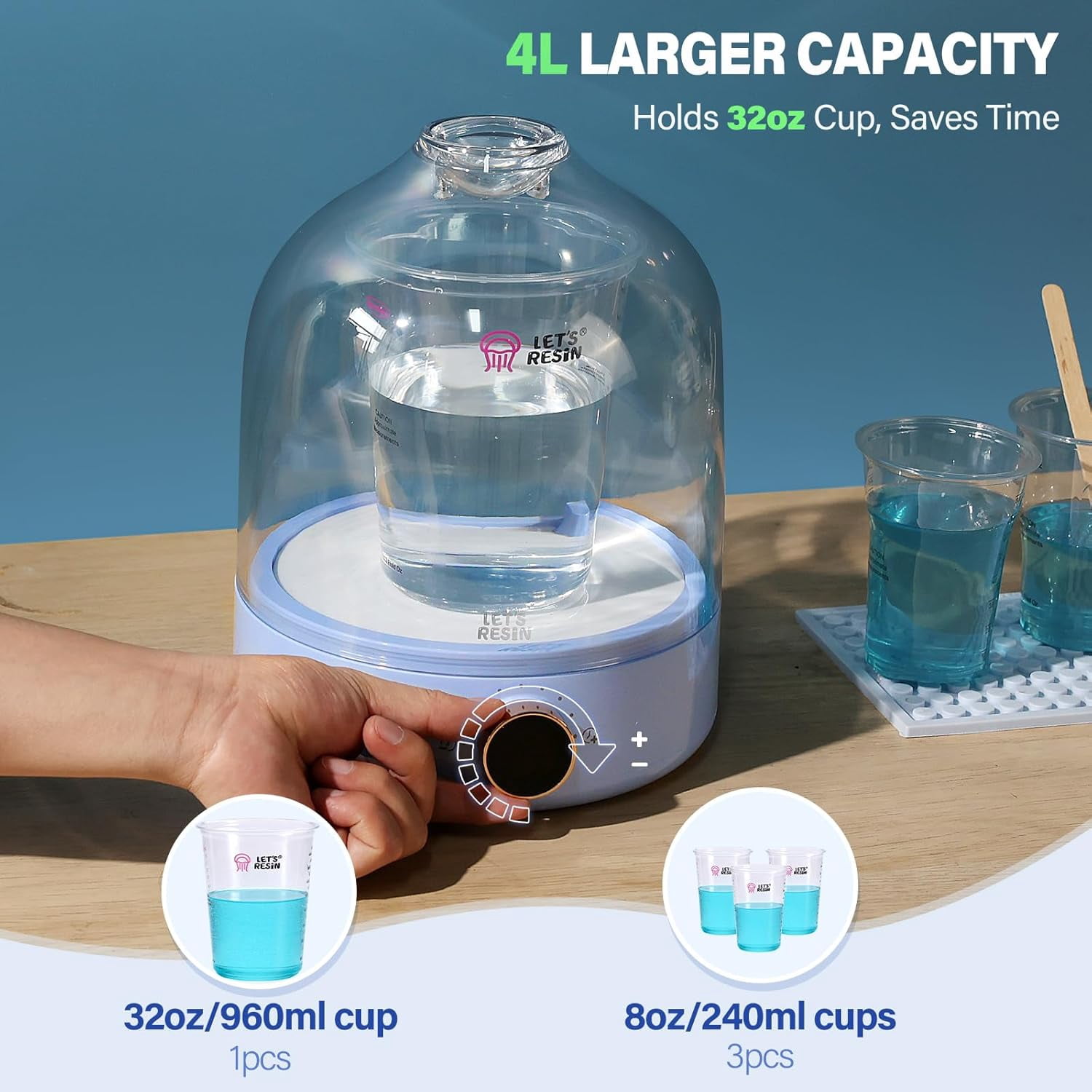 LET’S Resin Upgraded Resin Bubble Remover,  99Kpa with Digital Display, Auto Vent, Timer for Epoxy Resin Casting, Resin Art Crafts