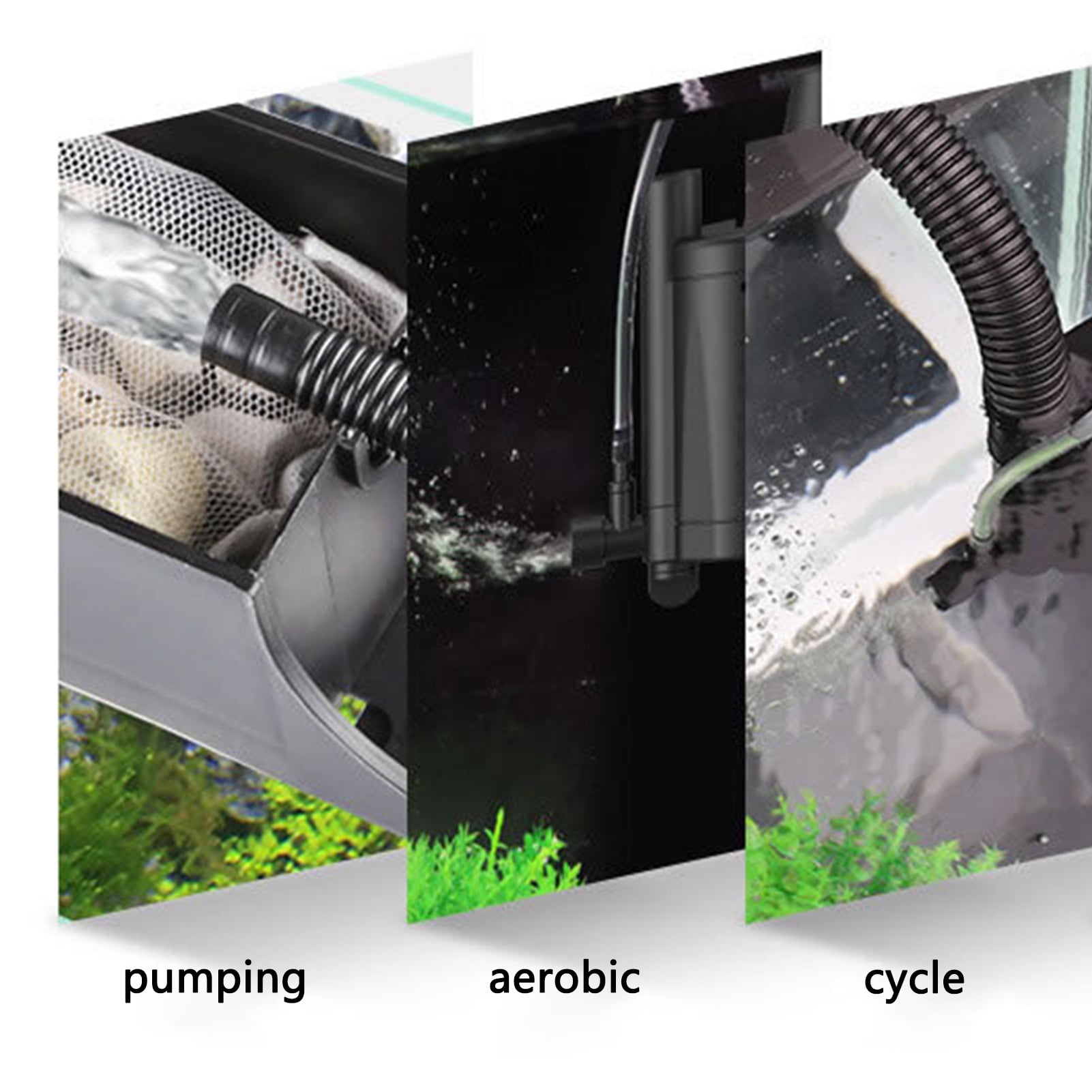 Frogued 1 Set Filtering Pump Energy-efficient Multi-purpose Corrosion Resistant 3 in 1 Fish Tank Filter Pump Aquarium Accessories