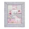 thumbnail image 3 of Bedtime Originals Rainbow Unicorn Pink/Purple 4-Piece Baby Crib Bedding Set, 3 of 9