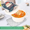 thumbnail image 3 of Yayeee Pot Holders Kitchen Heat Resistant with Pocket 7"x9.8" Cotton Oven Cooking Hot Pads, Blue Christmas Santa, 3 of 7