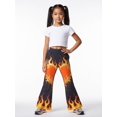 thumbnail image 5 of Girls Wide Leg Flared Pants, Digital Print Casual Bell Bottom Trousers for Kids, Cute Bottoms for Girls Ages 4-13, Spring Summer Autumn Wear, 5 of 6