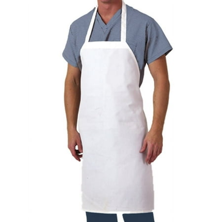 Aunt Martha s Brand 100 Percent Cotton White Bib Apron Size 28  x 35  Heavy Duty Weight
