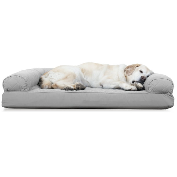 FurHaven Pet Dog Bed Cooling Gel Memory Foam Orthopedic Quilted Sofa