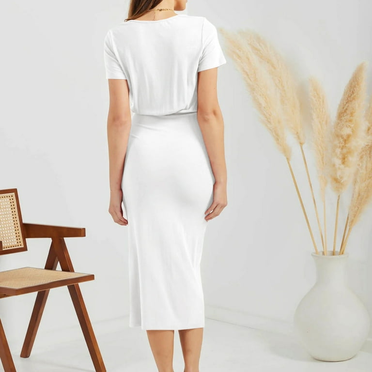 Sexy Solid Fold V Neck A Line Dresses Sexy Solid Fold V Neck A Line Dresses