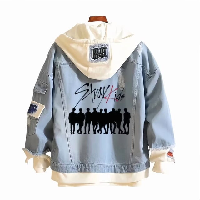 Chaqueta vaquera con capucha Stray Kids Black People Silhouette