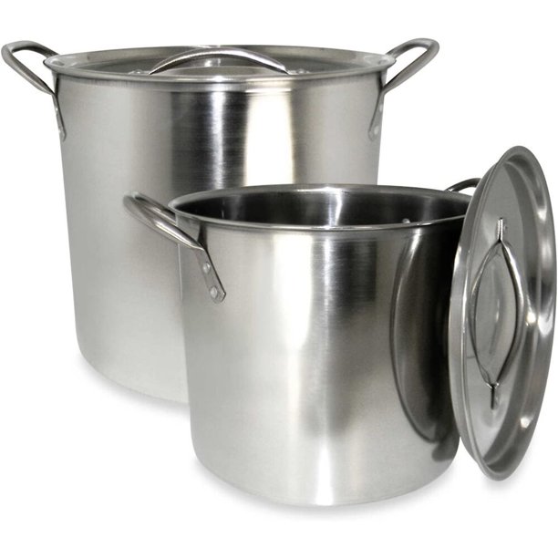 Cook Pro Stainless Steel Stock Pot Set with Lids, Mirror, Polished