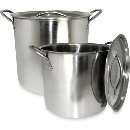 Cook Pro - Stainless Steel Stock Pot Set with Lids, Mirror, Polished