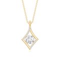 thumbnail image 2 of Rosec Jewels Lab Diamond Pendant with Chain - Art Deco Square Necklace - EF-VS Quality Certified, 14K Yellow Gold, 2 of 6