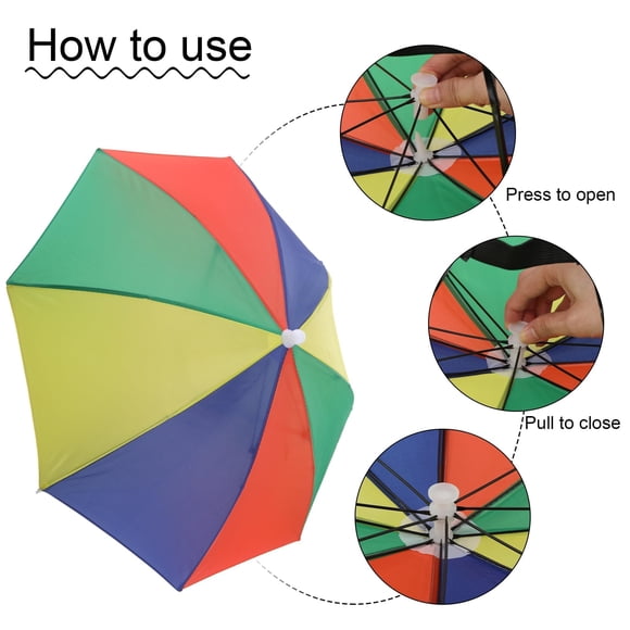 Toystoory 2x sombrero de sol plegable y portátil para adultos y niños, resistente al agua y eficaz Paraguas de lluvia