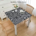thumbnail image 2 of HAOXIT Line Square Wipeable Table Cloth Cover Table Pad Cover for Dining Room Fitted Table 48''x48'', 2 of 7