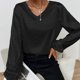 thumbnail image 4 of Mujeres primavera otoño Casual manga larga suelta Sexy cuello en V leopardo moda camisa Tops Fridja  hkj3714, 4 of 8