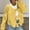 Yellow, variant on VISALY Cropped Cardigan Open Front Cardigan Bow Tie Cardigan Sweaters Crew Neck Long Sleeve Ribbed Knit Tie Front Crochet Knit Jumper Top Outwear Coat Chunky Knit Cardigan Crochet Cardigan Khaki L